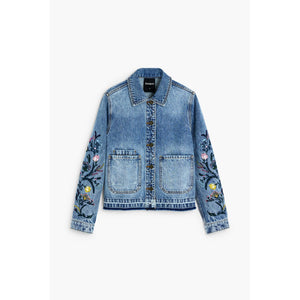 TRUCKER JACKET | DENIM EMBRIOIDERED-Uncategorised-DESIGUAL-MEDIUM-DENIM-Coriander