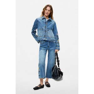 TRUCKER JACKET | DENIM EMBRIOIDERED-Uncategorised-DESIGUAL-Coriander