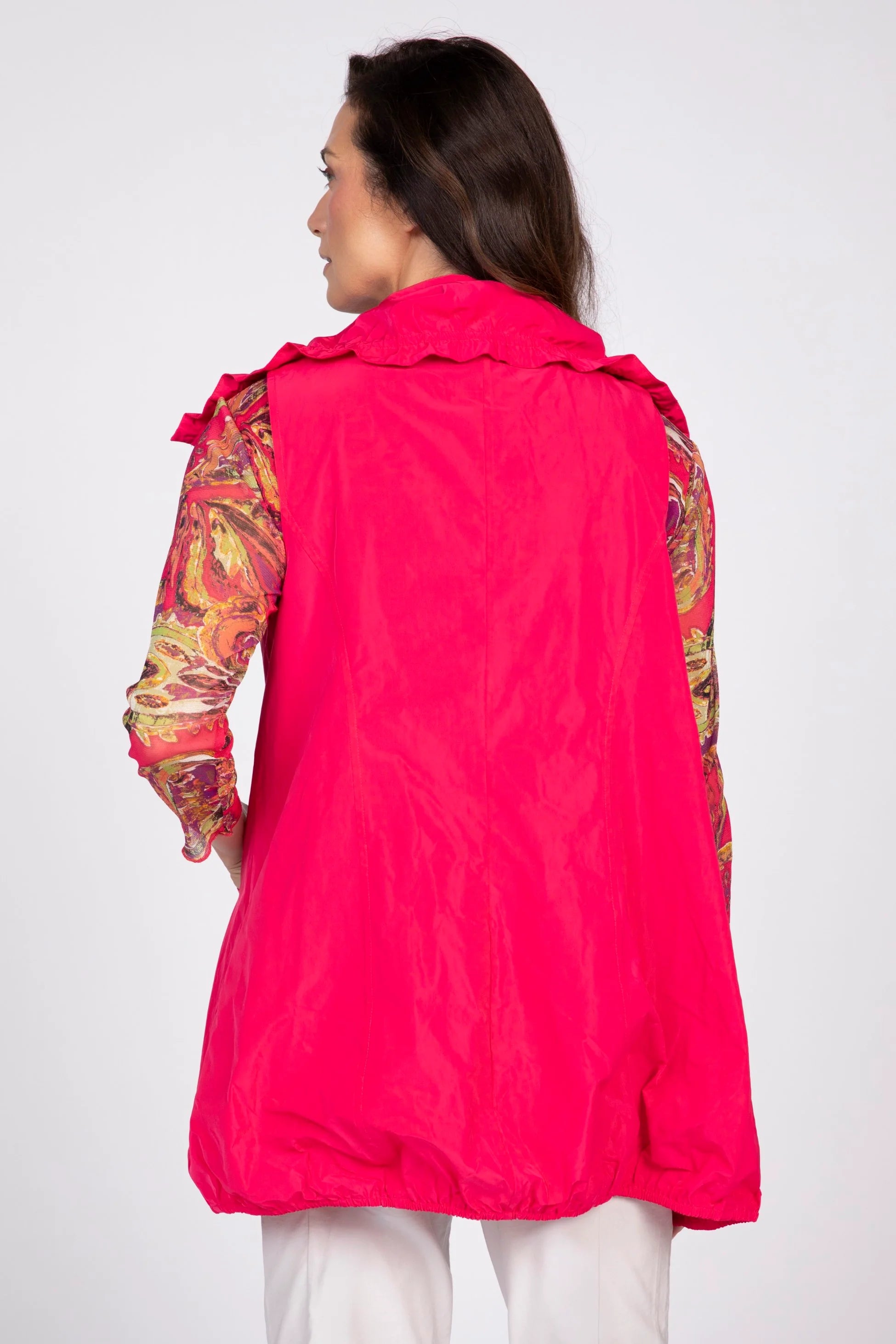 TUNIC VEST | RUCHED COLLAR-Jackets & Sweaters-OLIVIA-Coriander