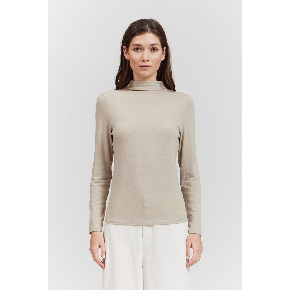 TURTLENECK JERSEY TOP-Tops-THERE-ELSEWHERE-SMALL-DUST-Coriander