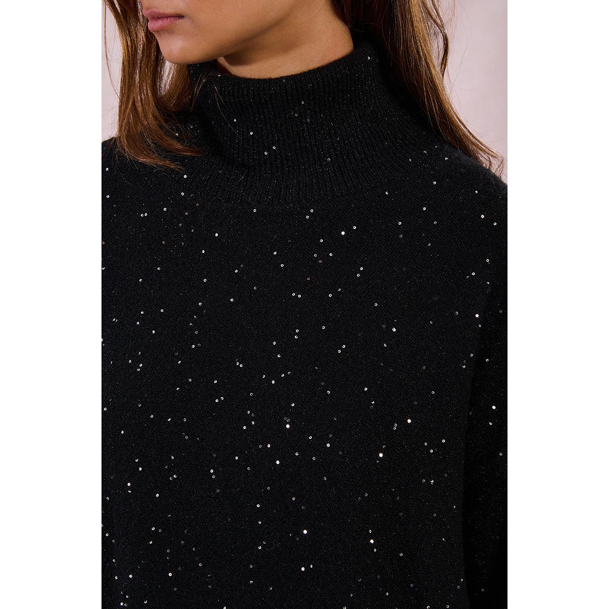 TURTLENECK SWEATER | SEQUIN TUNIC-Jackets & Sweaters-MOLLY BRACKEN-Coriander