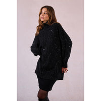 TURTLENECK SWEATER | SEQUIN TUNIC-Jackets & Sweaters-MOLLY BRACKEN-Coriander