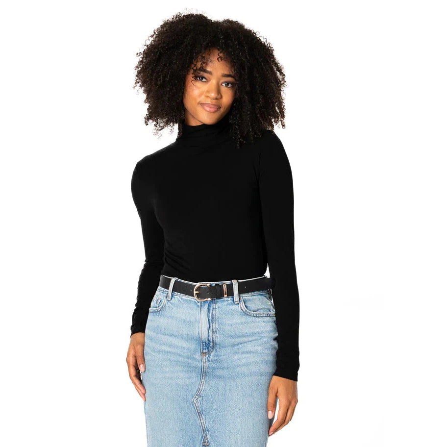 TURTLENECK TOP | BAMBOO SHORT-Basics-CEST MOI-ONE-Black-Coriander