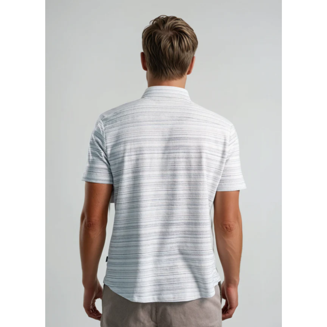 TWILIGHT TERRY PINSTRIPE S/S SHIRT-Shirts & Tops-STONE ROSE-Coriander