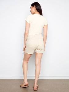 TWILL SHORTS | PATCH POCKETS-Bottoms-CHARLIE B-Coriander