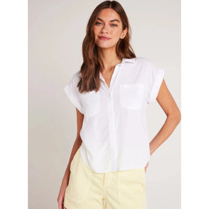 TWO POCKET SHIRT-Tops-BELLA DAHL-SMALL-WHITE-Coriander