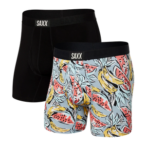 ULTRA 2 PACK - TROPICALIA / BLACK-Underwear-SAXX-Coriander