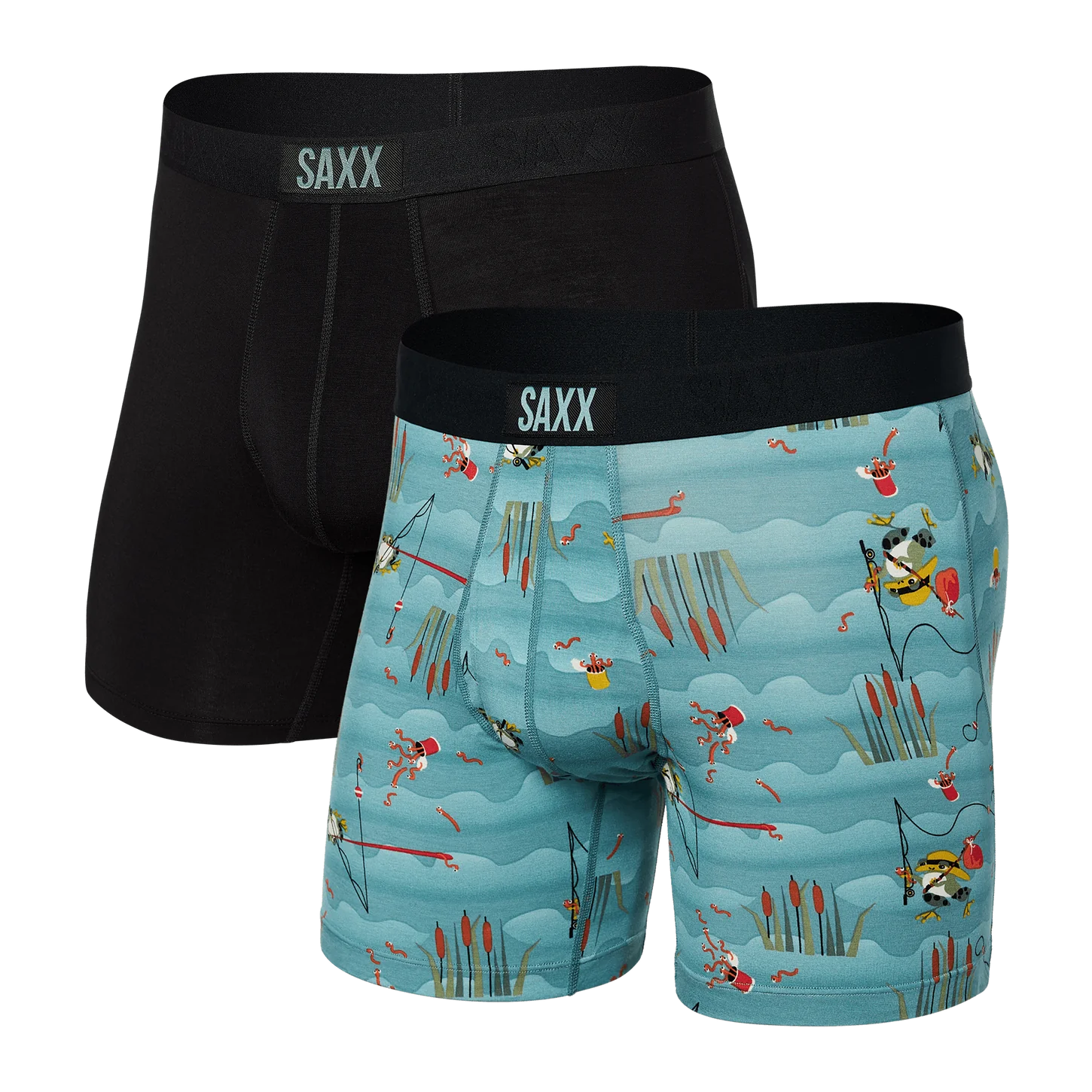 ULTRA 2PK - GONE FISHING/BLACK-Intimates-SAXX-Coriander