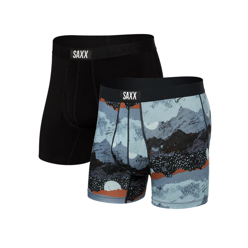 ULTRA BOXER BRIEF 2-PACK | PEAK WINTER/BLACK-Intimates-SAXX-MEDIUM-PEAK WINTER-BLK-Coriander