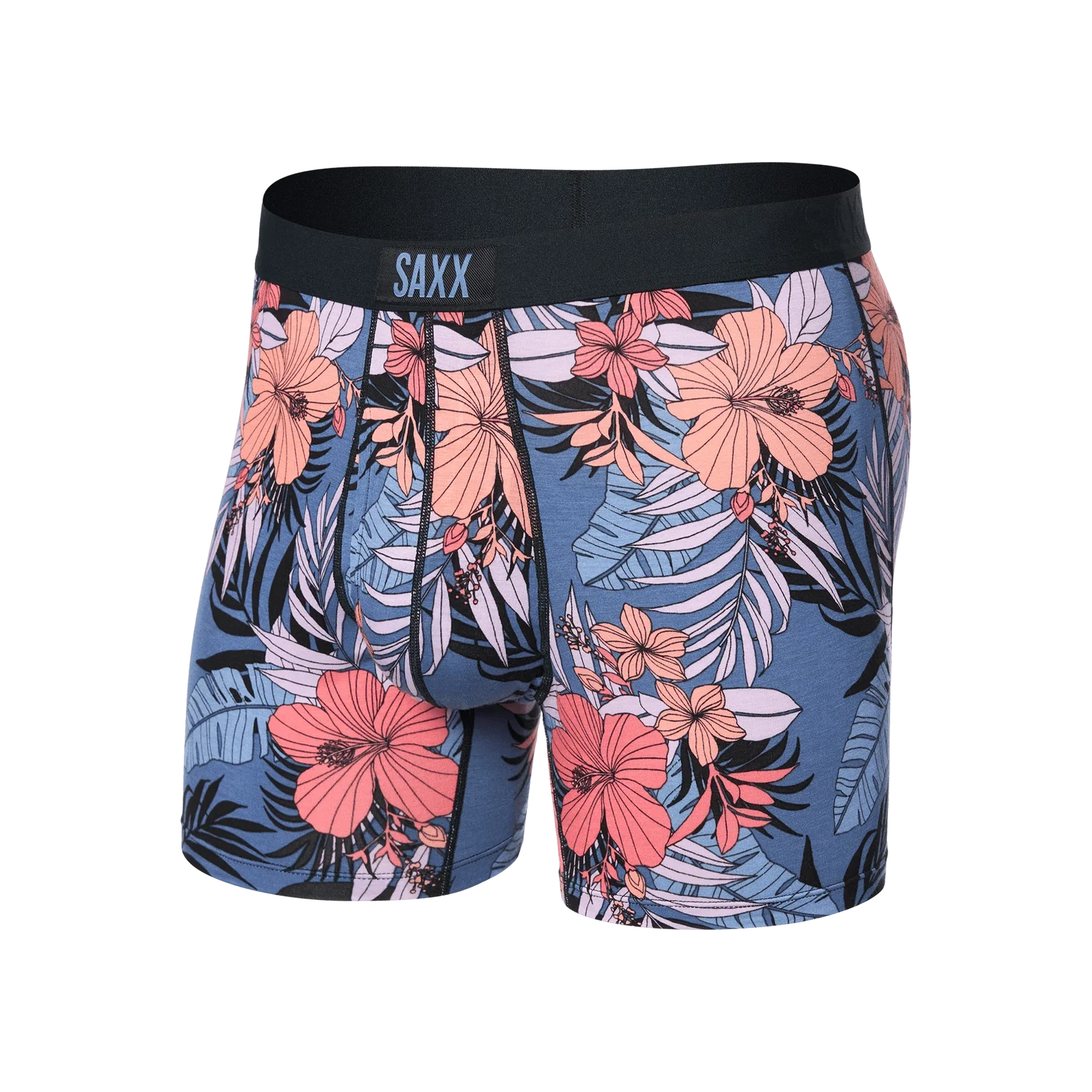 ULTRA BOXER BRIEF | HIBISCUS JUNGLE-BLUE-Intimates-SAXX-SMALL-HIBISCUS JUNGLE-BLUE-Coriander