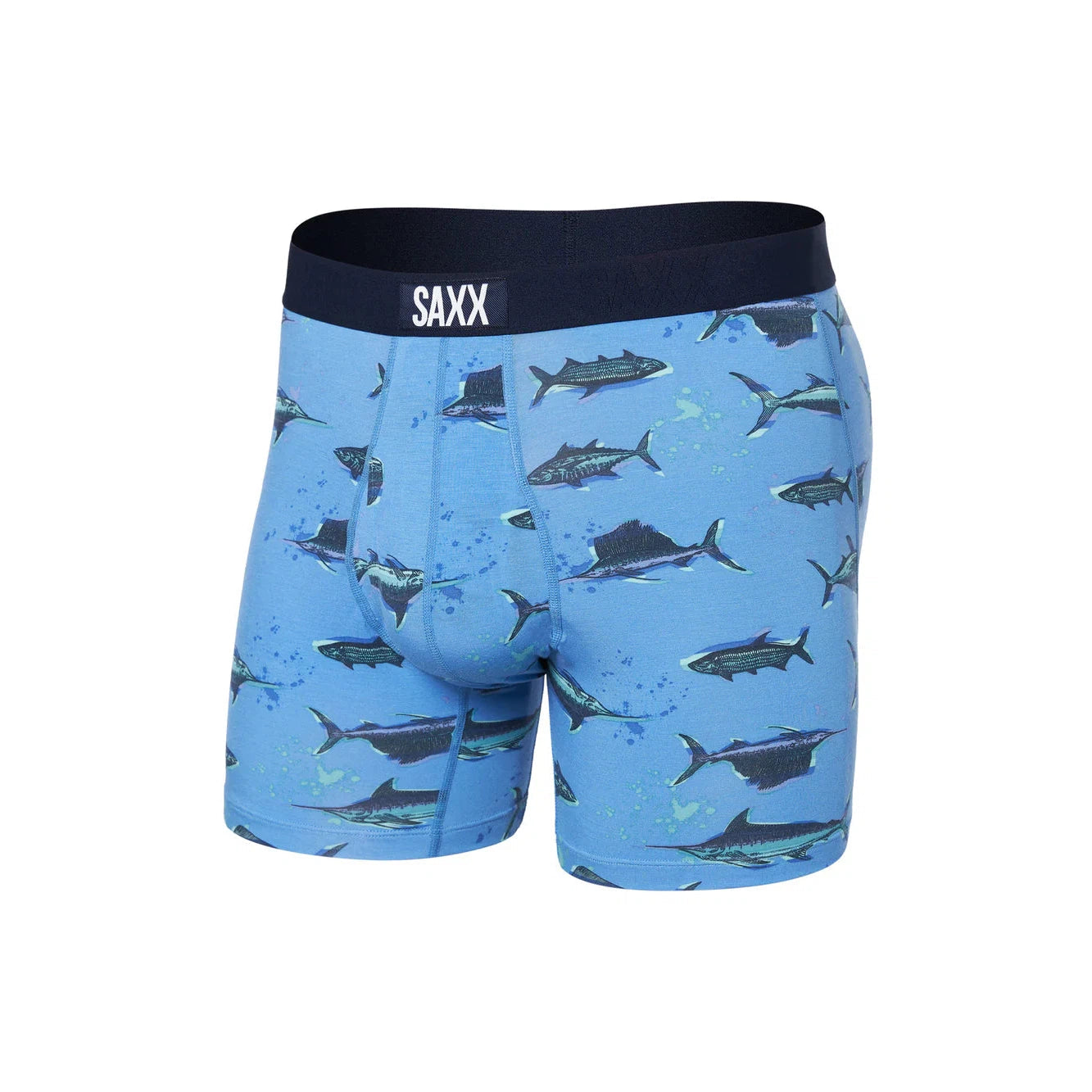 ULTRA SUPER SOFT BOXER BRIEF | FISH ON SAIL BLUE-Intimates-SAXX-SMALL-FISH ON-SAIL BLUE-Coriander