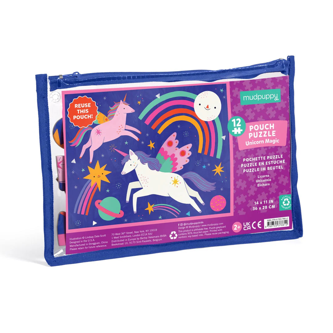 UNICORN MAGIC 12 PIECE POUCH PUZZLE-Fun and Games-RAINCOAST-Coriander