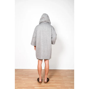 UNISEX FLEECE-LINED MUSLIN ZIP PONCHO | THE POLAR-Sweaters & Jackets-TOFINO TOWEL-Coriander
