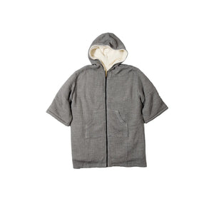 UNISEX FLEECE-LINED MUSLIN ZIP PONCHO | THE POLAR-Sweaters & Jackets-TOFINO TOWEL-Coriander