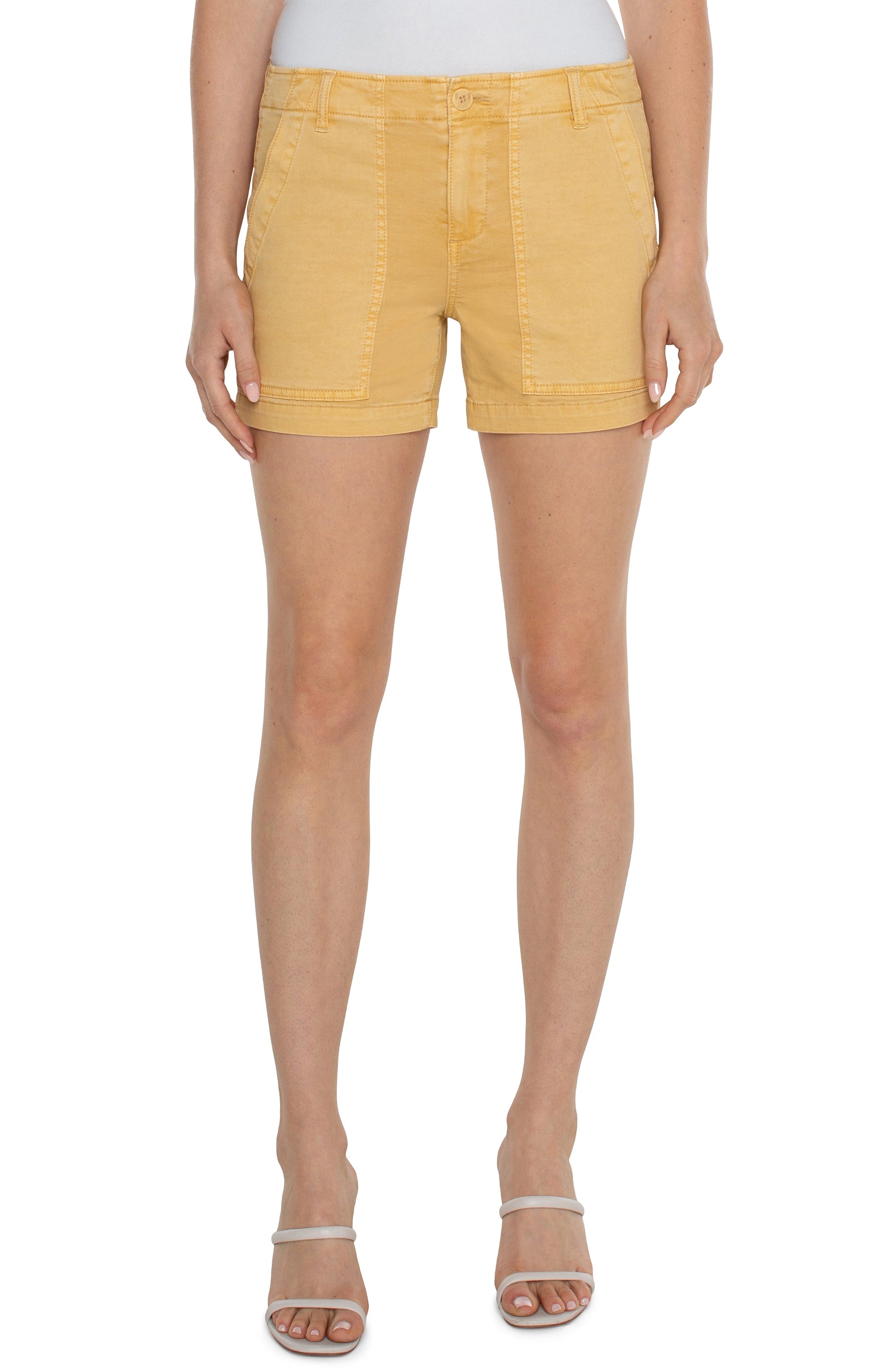 UTILITY SHORT-Bottoms-LIVERPOOL-2-MUSTARD GOLD-Coriander