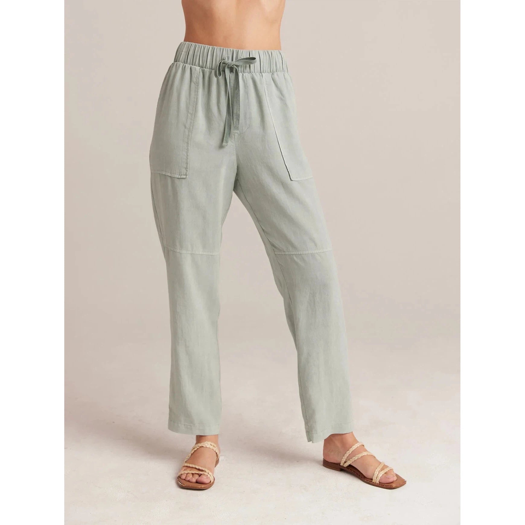 UTILITY TIE WAIST TROUSER-Bottoms-BELLA DAHL-SMALL-OASIS GREEN-Coriander