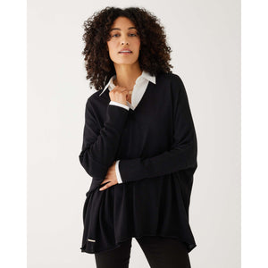 V-NECK CATALINA SWEATER-Sweater Pullover-MERSEA-ONE-Black-Coriander