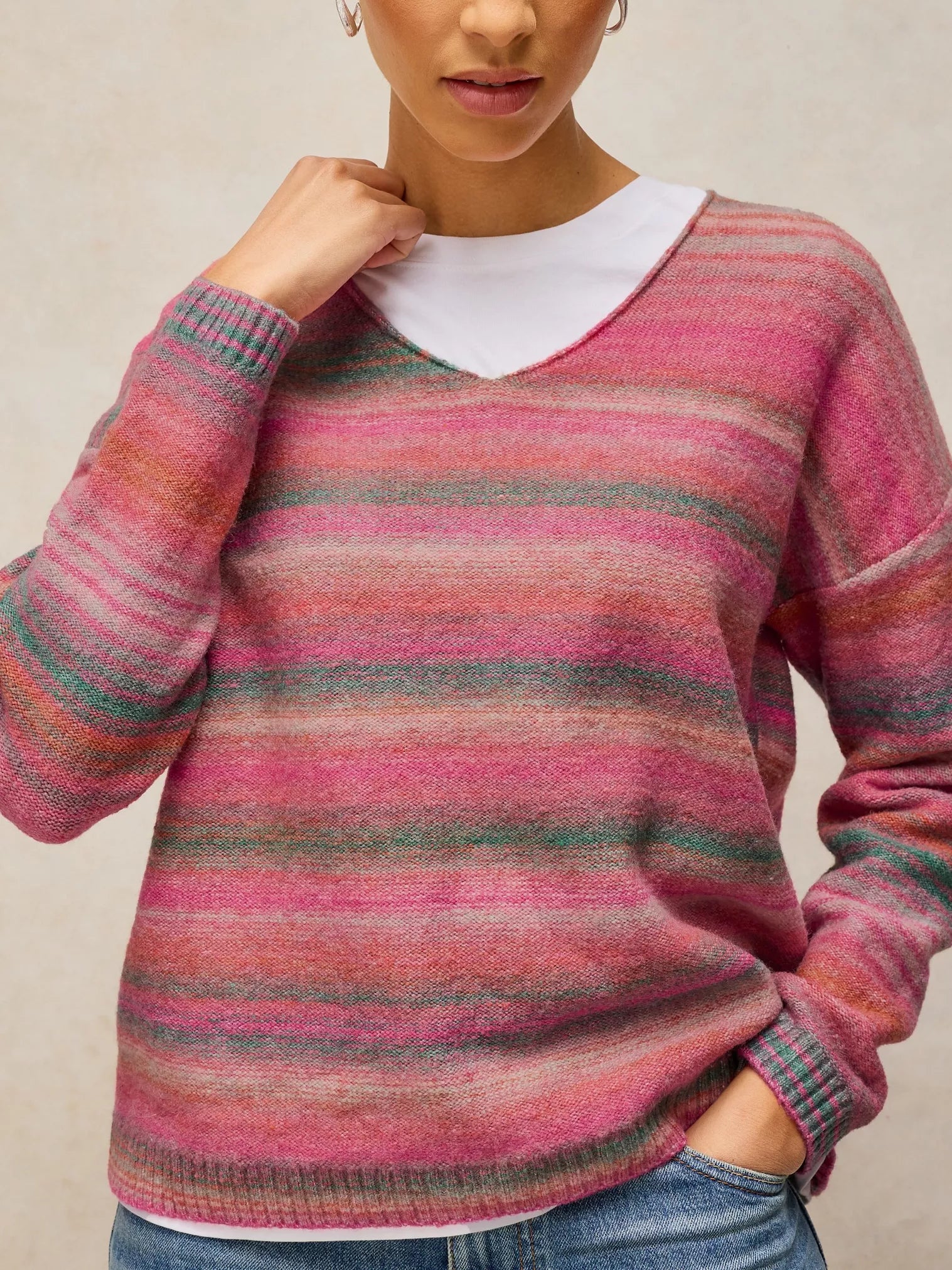 V-NECK SWEATER | SPACEDYE