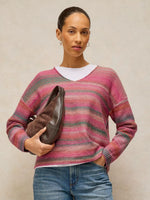 V-NECK SWEATER | SPACEDYE-Jackets & Sweaters-WHITE STUFF-Coriander