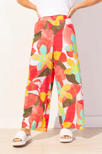 VACAY PANT | TROPICAL FLORAL-Bottoms-ESCAPE-SMALL-PUNCH-Coriander