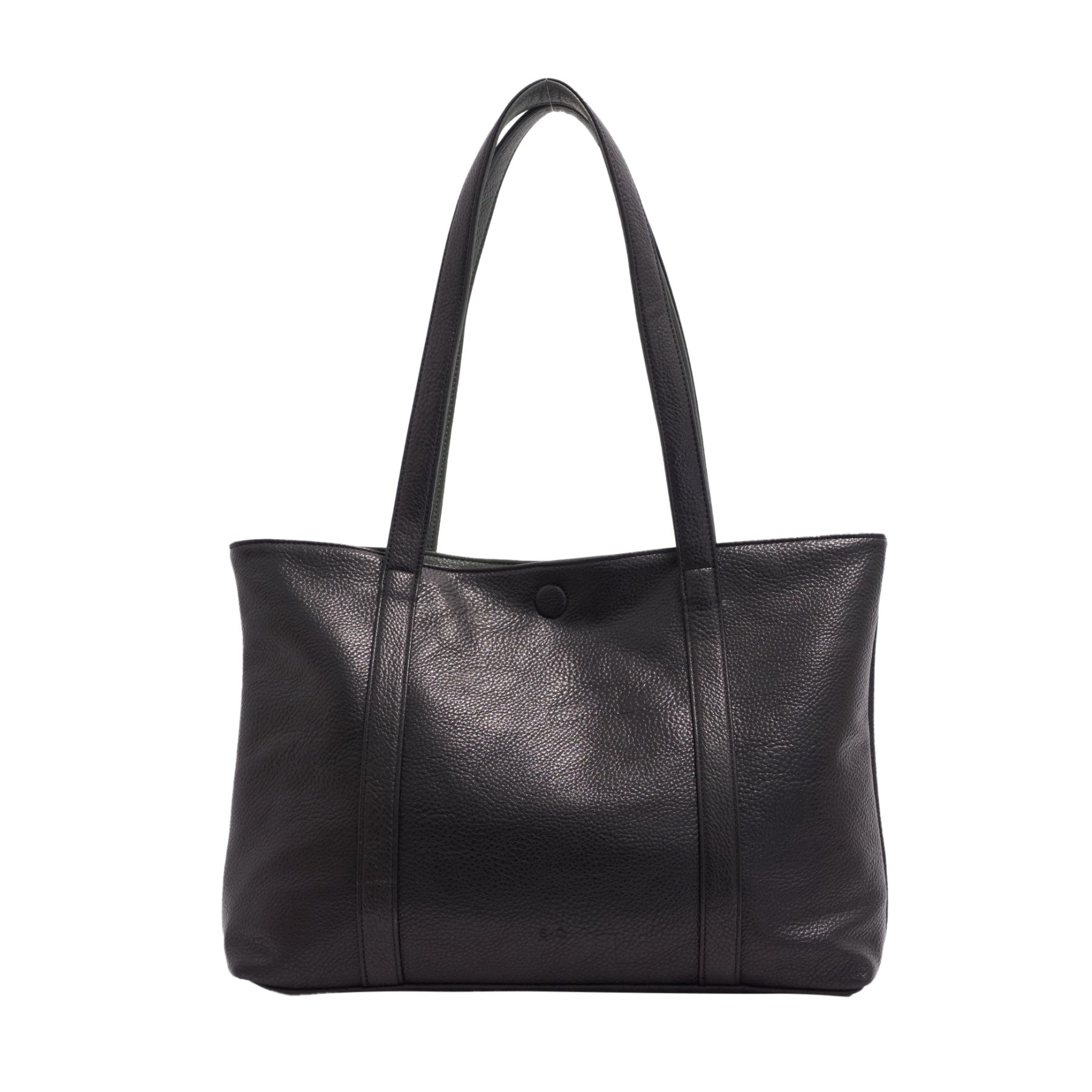 VEGAN 2-IN-1 REVERSIBLE TOTE | LOIS-Bags & Wallets-S-Q-BLACK-DEEP FOREST-Coriander