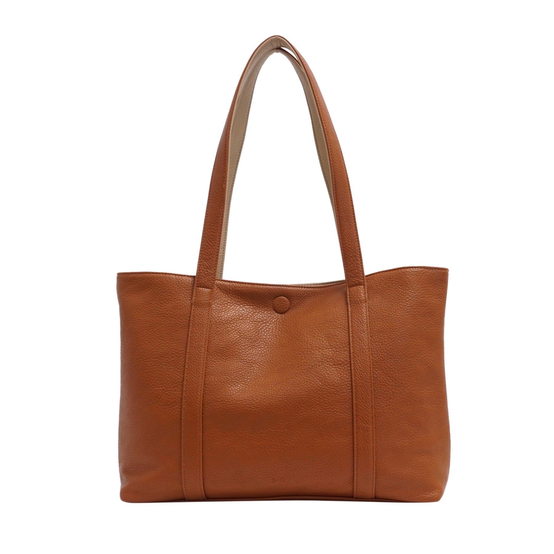 VEGAN 2-IN-1 REVERSIBLE TOTE | LOIS-Bags & Wallets-S-Q-COGNAC-TAN-Coriander