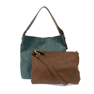 VEGAN 2-in-1 HOBO BAG-Bags & Wallets-JOY SUSAN-TEAL-Coriander