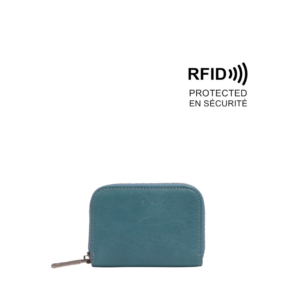 VEGAN CARD CASE | IVA-Bags & Wallets-S-Q-MARINE BLUE-Coriander