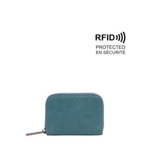 VEGAN CARD CASE | IVA-Bags & Wallets-S-Q-MARINE BLUE-Coriander