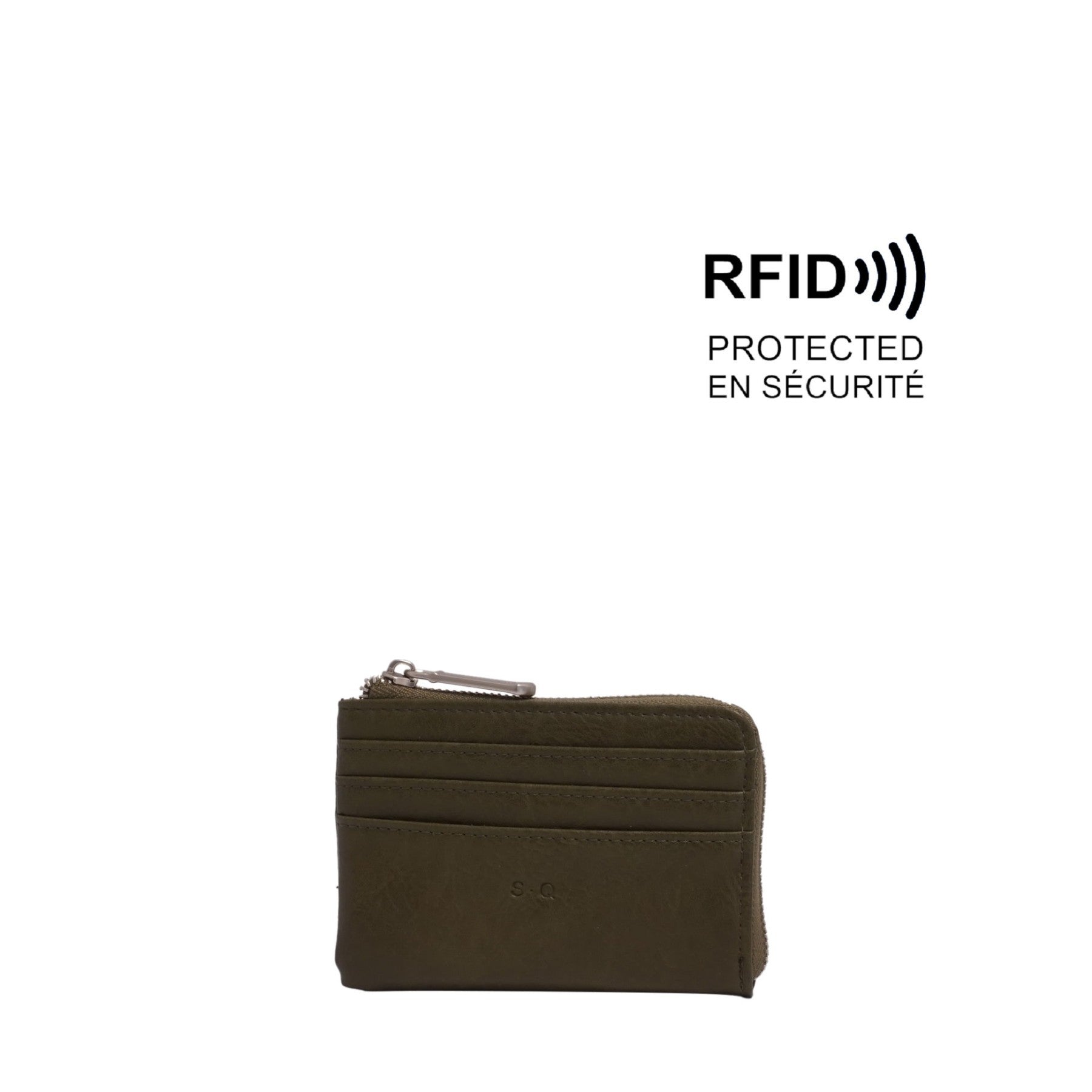 VEGAN CARD CASE | JENNY-Bags & Wallets-S-Q-OLIVE-Coriander
