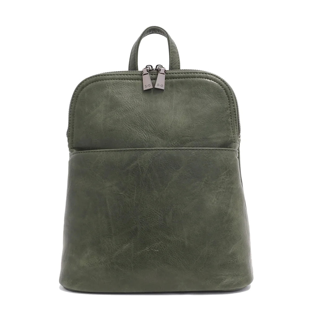 VEGAN CONVERTIBLE BACKPACK | MAGGIE-Bags & Wallets-S-Q-ARMY-Coriander
