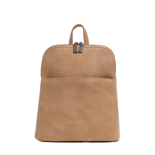 VEGAN CONVERTIBLE BACKPACK | MAGGIE-Bags & Wallets-S-Q-LIGHT CAMEL-Coriander