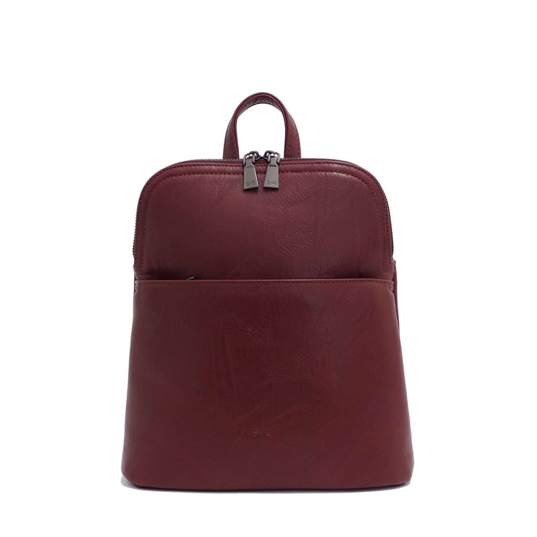 VEGAN CONVERTIBLE BACKPACK | MAGGIE-Bags & Wallets-S-Q-WINE RED-Coriander