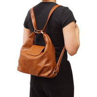 VEGAN CONVERTIBLE HOBO | DION-Bags & Wallets-S-Q-Coriander