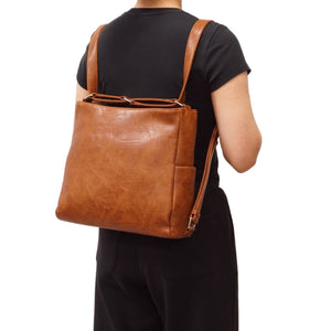 VEGAN CONVERTIBLE HOBO | DOVIE-Bags & Wallets-S-Q-Coriander