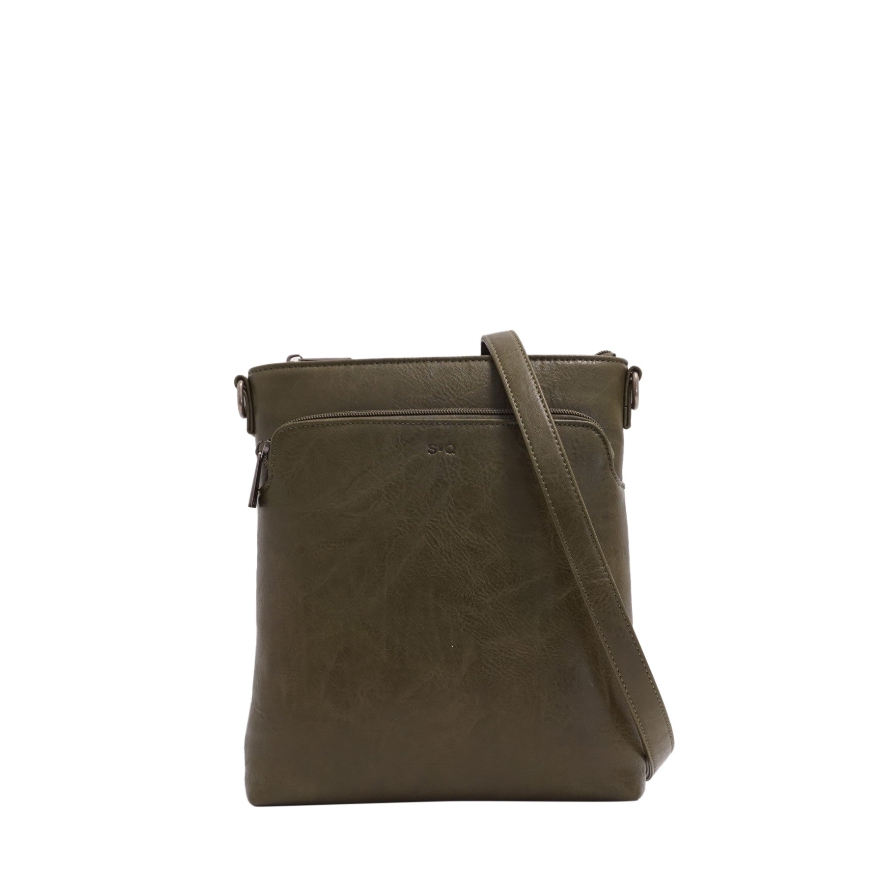 VEGAN CROSSBODY BAG | ADALYNN-Bags & Wallets-S-Q-OLIVE-Coriander