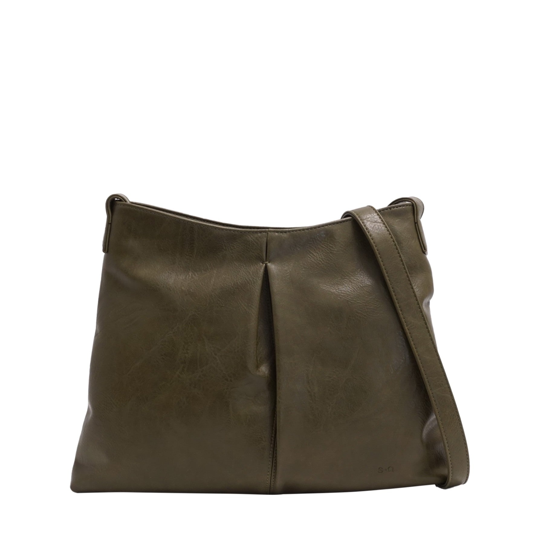 VEGAN CROSSBODY BAG | JOURNEE-Bags & Wallets-S-Q-OLIVE-Coriander