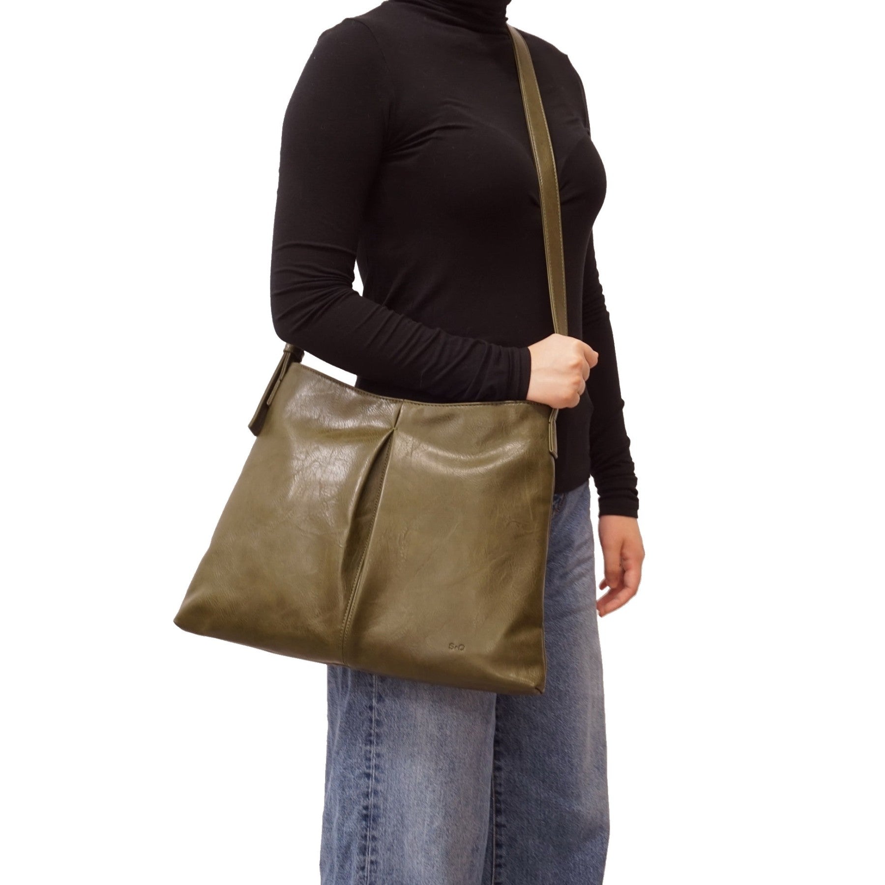 VEGAN CROSSBODY BAG | JOURNEE-Bags & Wallets-S-Q-Coriander