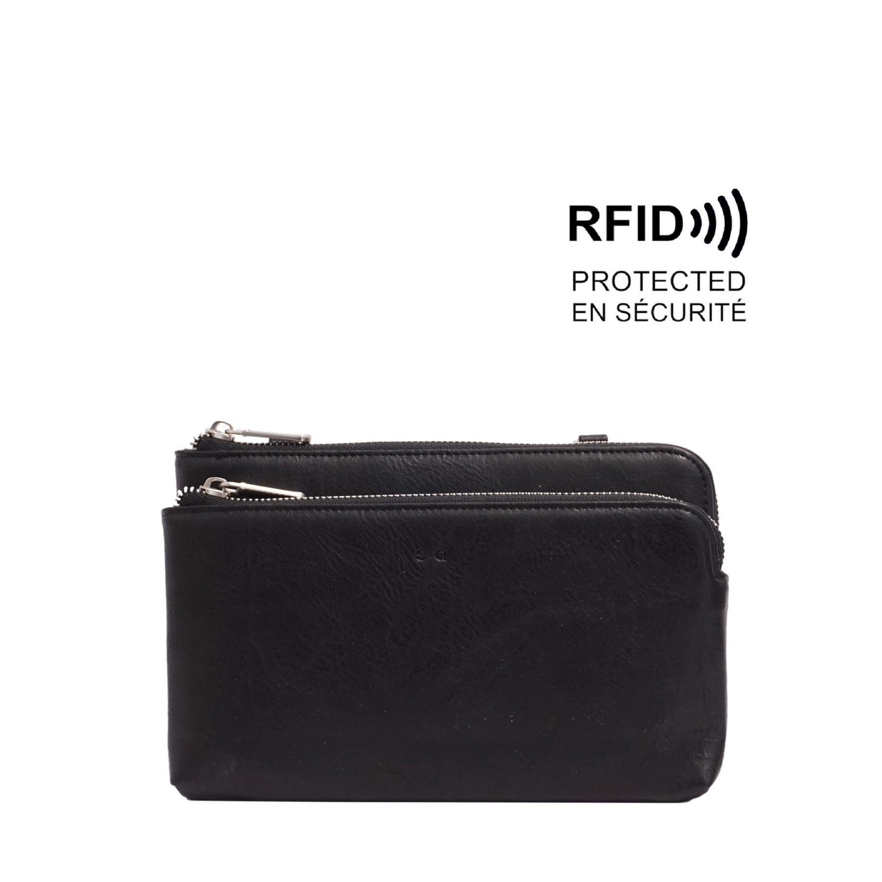 VEGAN CROSSBODY WALLET | LIORA-Bags & Wallets-S-Q-BLACK-Coriander