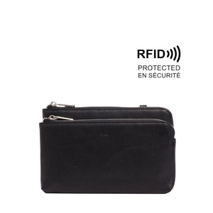 VEGAN CROSSBODY WALLET | LIORA-Bags & Wallets-S-Q-BLACK-Coriander