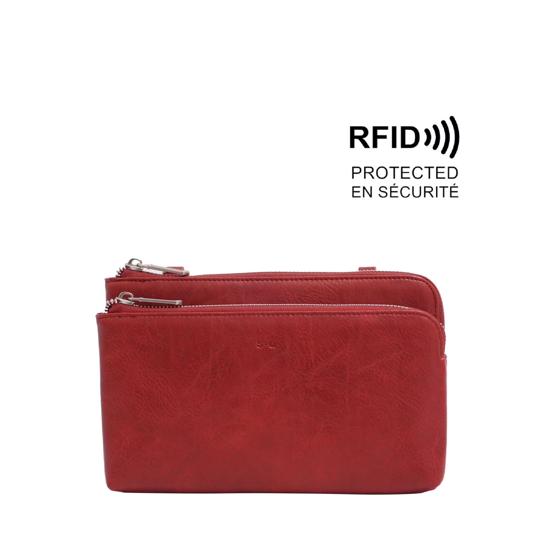 VEGAN CROSSBODY WALLET | LIORA-Bags & Wallets-S-Q-MERLOT-Coriander