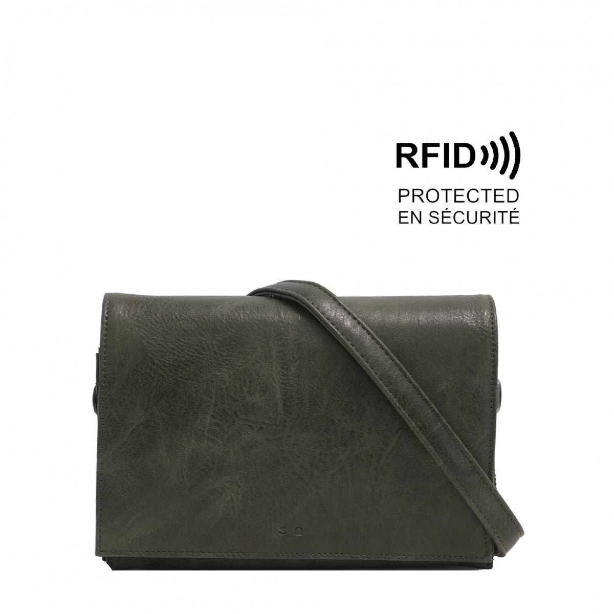 VEGAN CROSSBODY WALLET | NITA-Handbag-S-Q-ARMY-Coriander