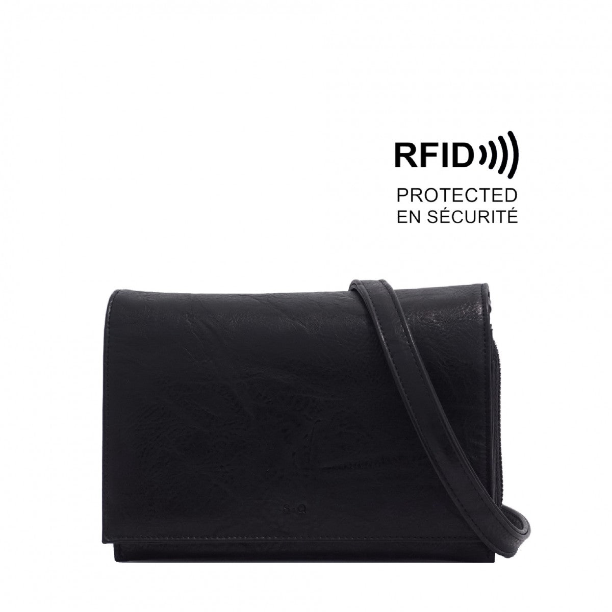VEGAN CROSSBODY WALLET | NITA-Handbag-S-Q-BLACK-Coriander