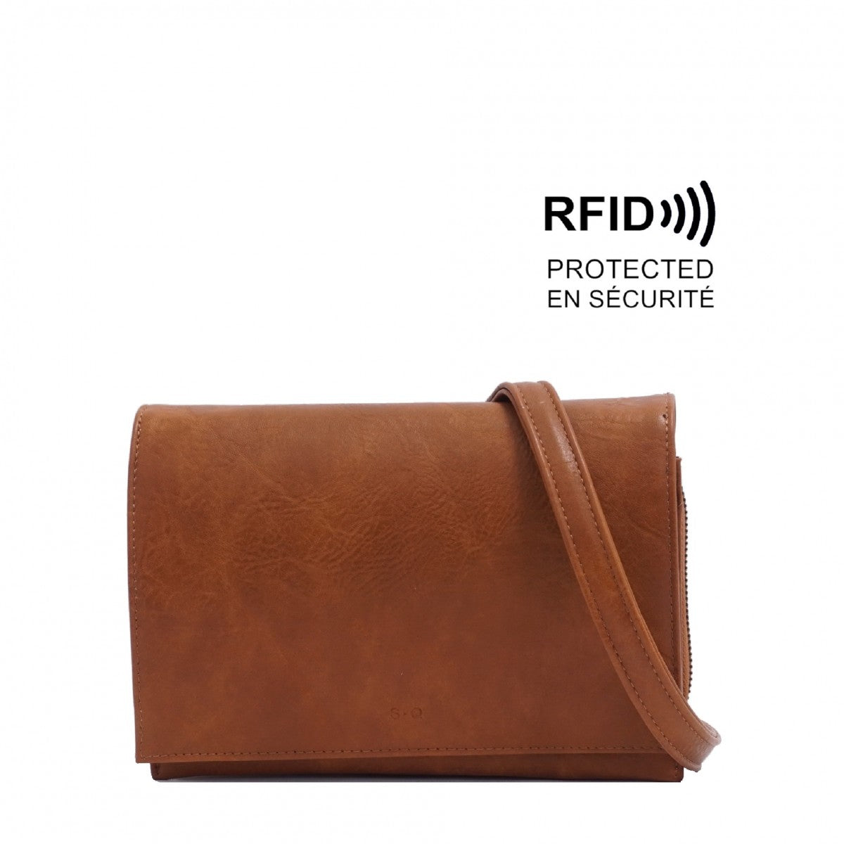VEGAN CROSSBODY WALLET | NITA-Handbag-S-Q-CAMEL-Coriander
