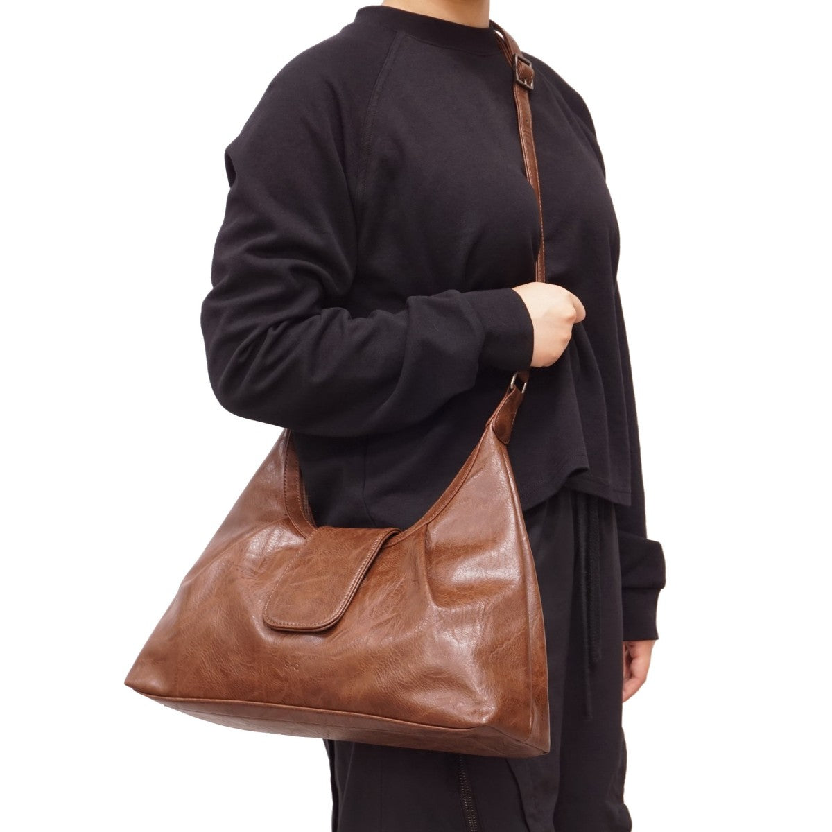 VEGAN HOBO BAG | KARELL-Bags & Wallets-S-Q-Coriander