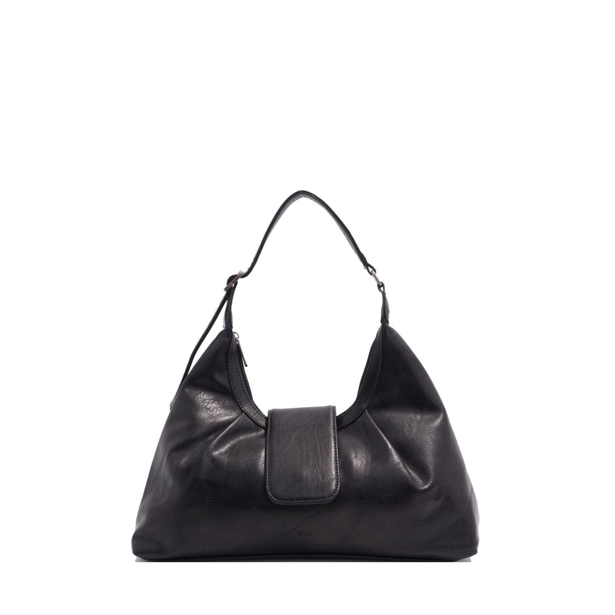 VEGAN HOBO BAG | KARELL-Bags & Wallets-S-Q-BLACK-Coriander
