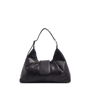 VEGAN HOBO BAG | KARELL-Bags & Wallets-S-Q-BLACK-Coriander