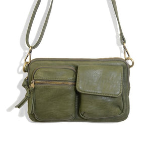 VEGAN KENDRA CARGO POCKET SLING/CROSSBODY BAG-Bags & Wallets-JOY SUSAN-MOSS-Coriander