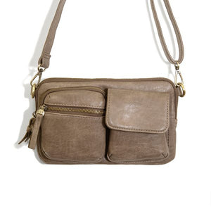 VEGAN KENDRA CARGO POCKET SLING/CROSSBODY BAG-Bags & Wallets-JOY SUSAN-TAUPE-Coriander