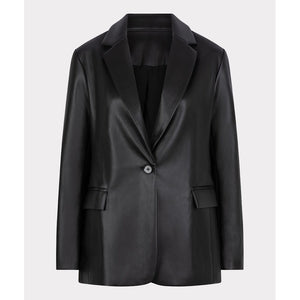 VEGAN LEATHER BLAZER-Jackets & Sweaters-ESQUALO-Coriander